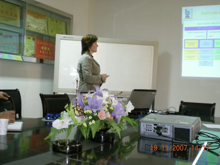 Violetta giving er lecture in Hefei, China